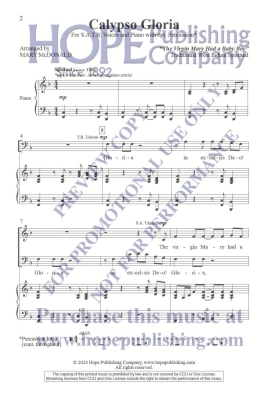 Calypso Gloria - Traditional/McDonald - SATB