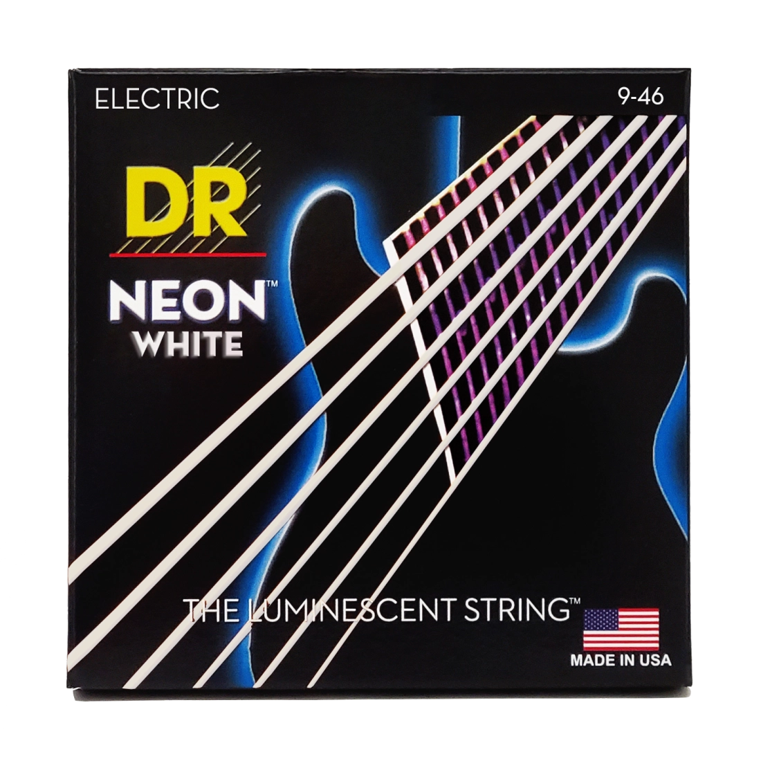 Neon White Coated 6 String Guitar Set - Light-Medium, 9-46