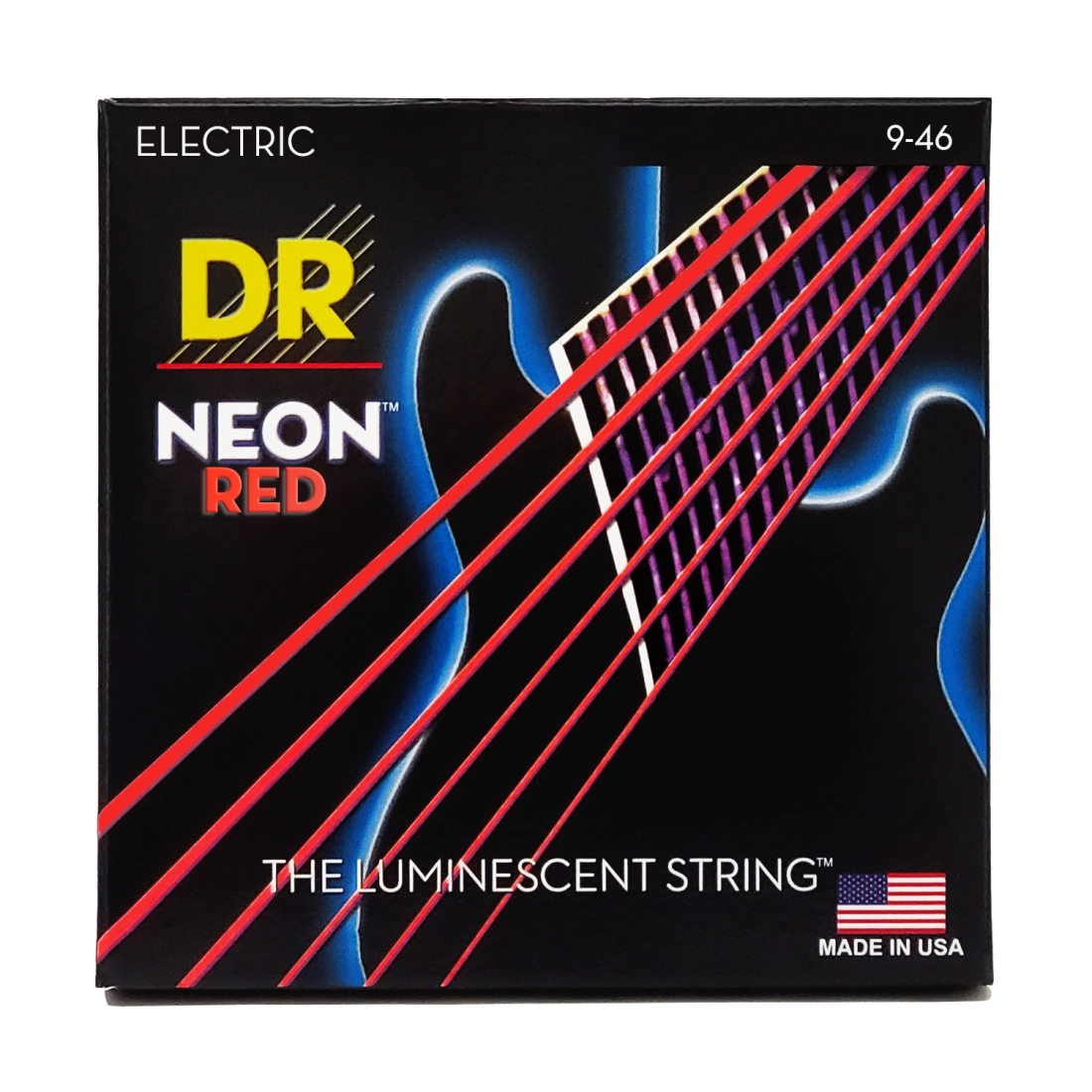 Neon Red Coated 6 String Guitar Set - Light-Medium 9-46