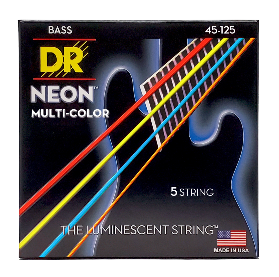 Neon Multicolored Coated  Bass 5-String Set - Medium 45-125