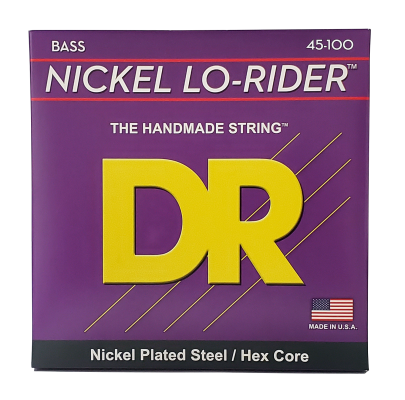 DR Strings - Lo-Rider Hex Core Nickel-Plated Steel Bass Strings - Light-Medium Gauge (45-100)