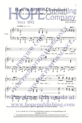 Hope of the World, Emmanuel - Raney - SATB