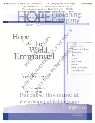 Hope of the World, Emmanuel - Raney - Rhythm Parts