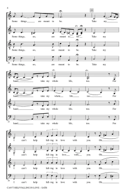 Can\'t Help Falling in Love - Shaw - SATB