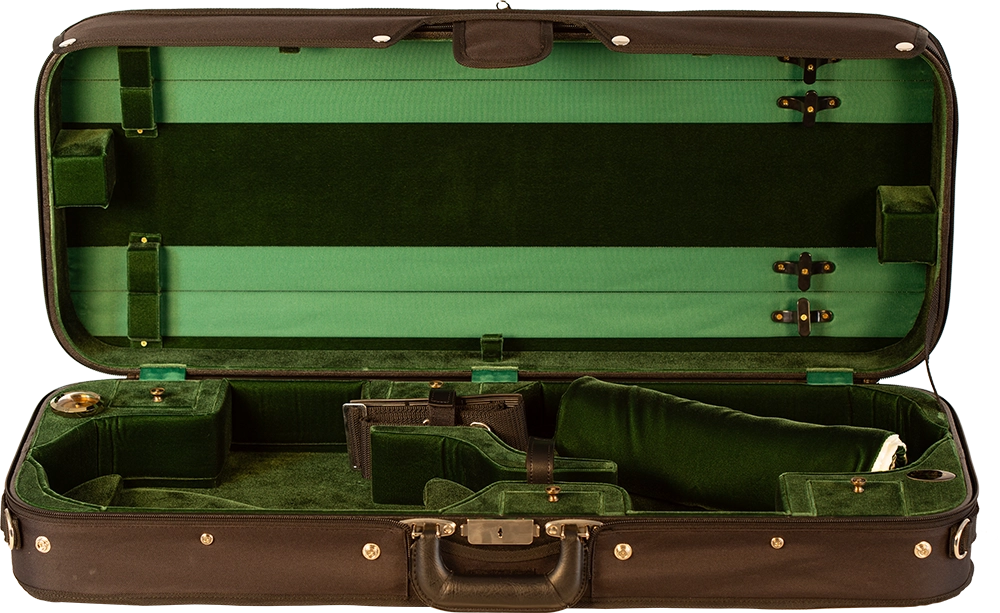 Double Violin Suspension Case - Velvet Green