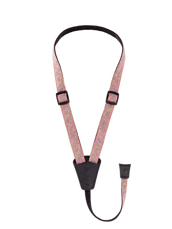 Cradle Jacquard Paisley Ukulele Strap - Pink/Green