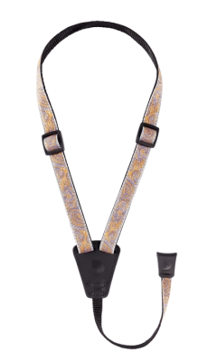 DAddario - Cradle Jacquard Paisley Ukulele Strap - Gray/Orange