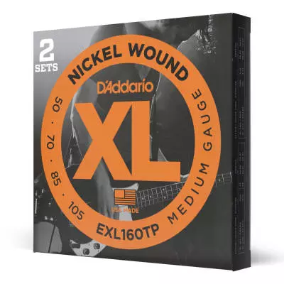 DAddario - EXL160TP - Twin Pack - Nickel Round Wound LONG SCALE 50-105