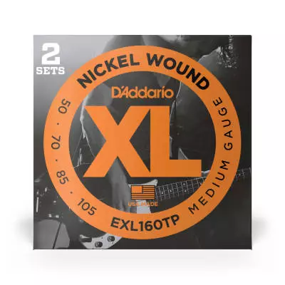 EXL160TP - Twin Pack - Nickel Round Wound LONG SCALE 50-105