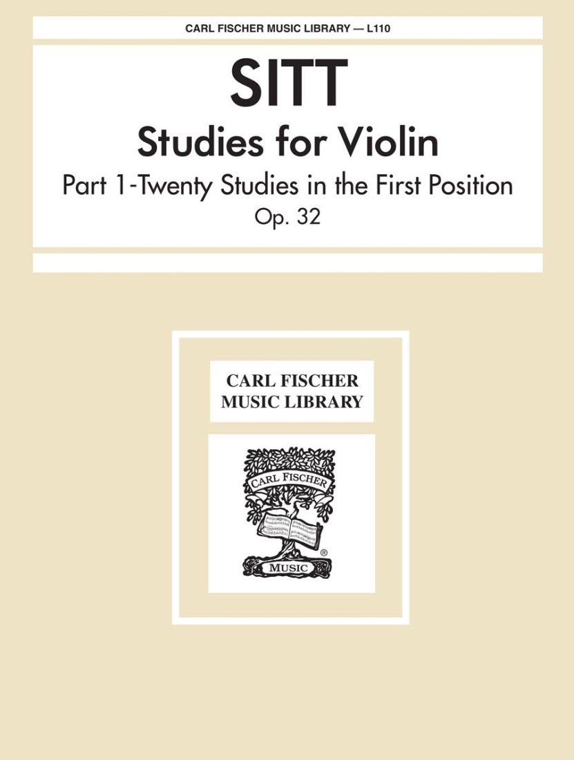 Studies for Violin: Part 1-Twenty Studies in the First Position Op. 32 - Sitt/Saenger - Violin - Book