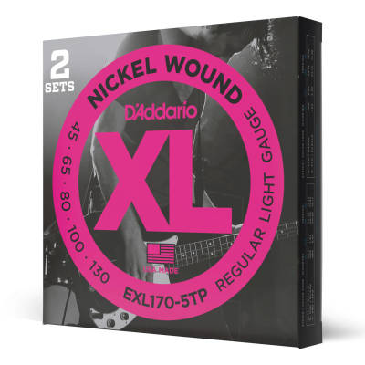 EXL170-5TP - Twin Pack - Nickel Round Wound 5-STRING LONG SCALE 45-130