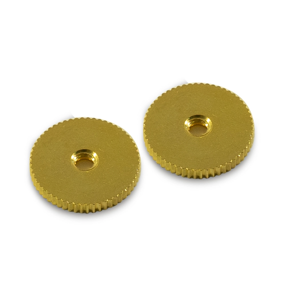 Kluson USA Brass ABR Thumbwheel Fine Knurl Vintage Thin - Gold (Set of 2)