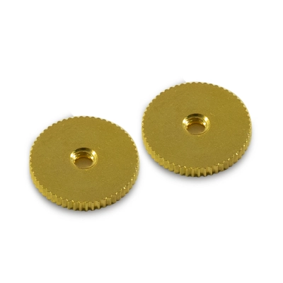 WD Music - Kluson USA Brass ABR Thumbwheel Fine Knurl Vintage Thin - Gold (Set of 2)