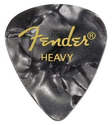 Fender - 351 Shape Celluloid Picks 12-Pack, Heavy - Black Moto