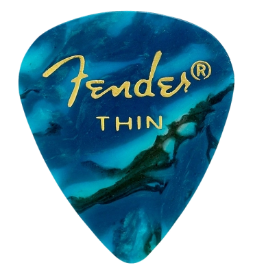 Fender - 351 Shape Celluloid Picks 12-Pack, Thin - Ocean Turquoise