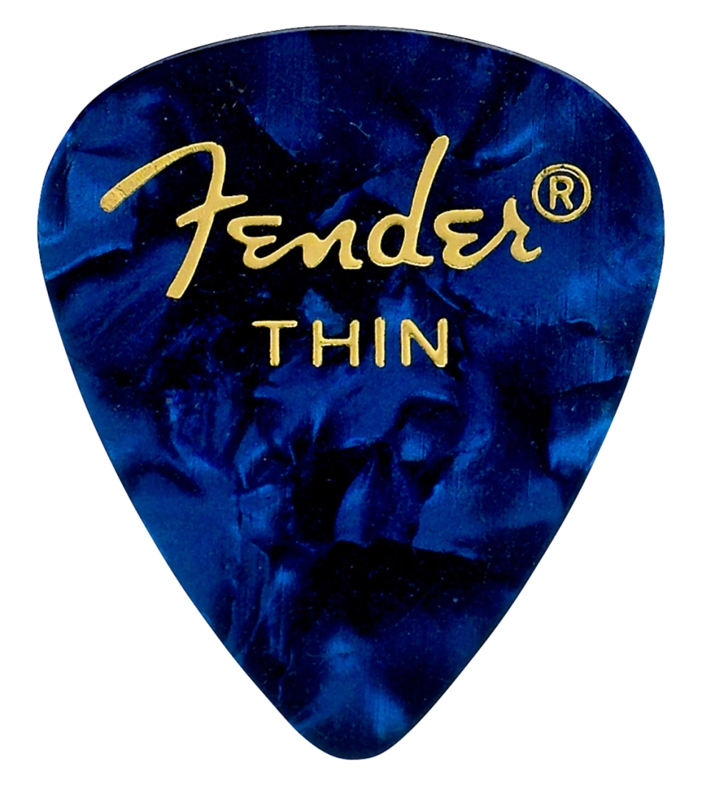 351 Shape Celluloid Picks 12-Pack, Thin - Blue Moto