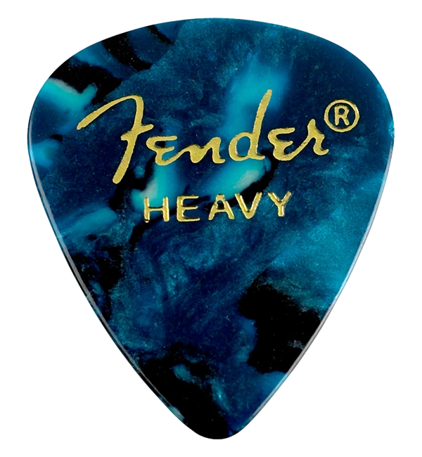 351 Shape Celluloid Picks 12-Pack, Heavy - Ocean Turquoise