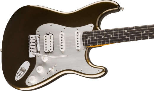 American Ultra II Stratocaster HSS, Ebony Fingerboard with Case - Texas Tea