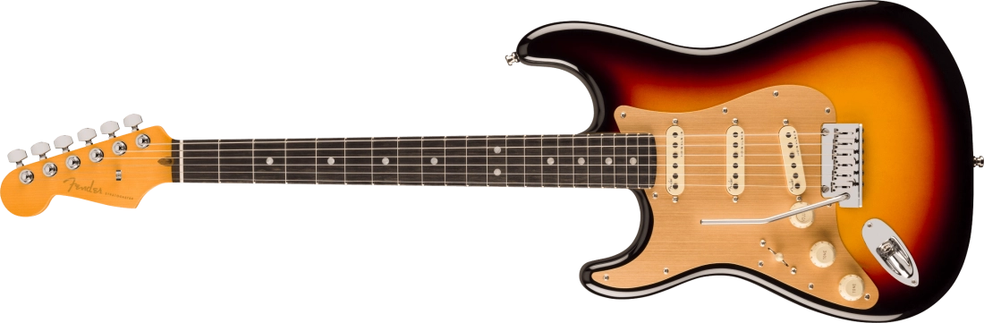 American Ultra II Stratocaster, Ebony Fingerboard with Case - Ultraburst (Left Handed)