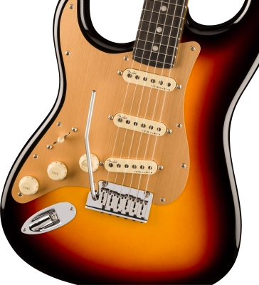 American Ultra II Stratocaster, Ebony Fingerboard with Case - Ultraburst (Left Handed)