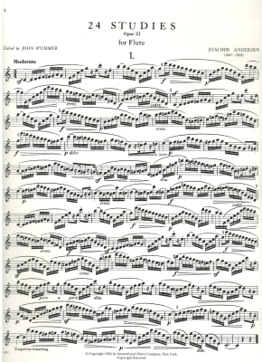 24 Studies, Opus 21 - Andersen/Wummer - Flute - Book