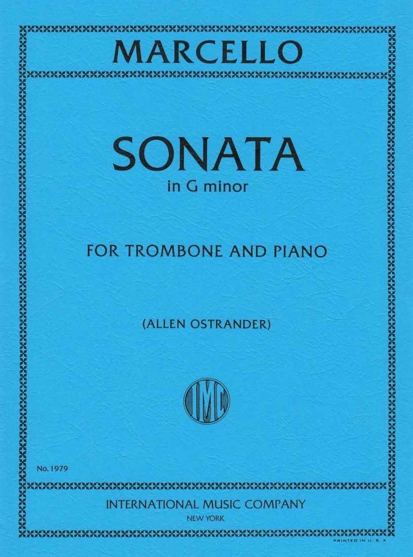 Sonata in G Minor - Marcello/Ostrander - Trombone/Piano - Sheet Music