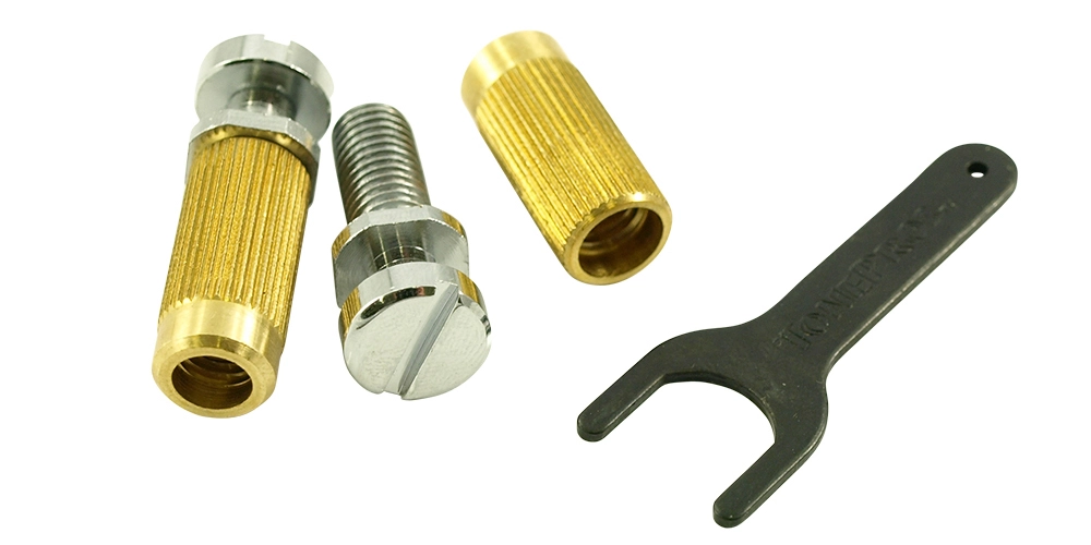 TonePros Metric Thread Locking Tailpiece Stud Set for Epiphone - Chrome