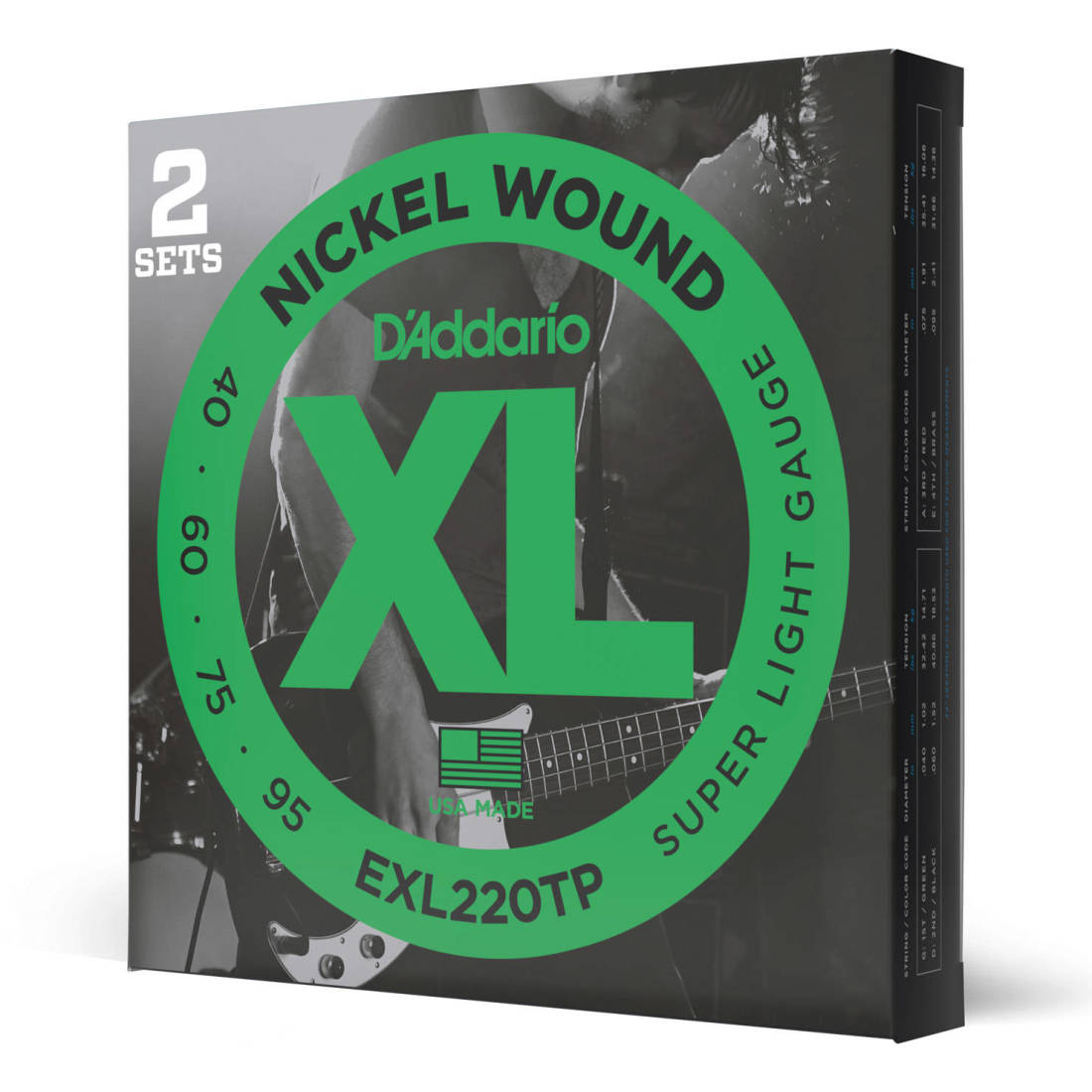 EXL220TP - Twin Pack - Nickel Round Wound LONG SCALE 40-95