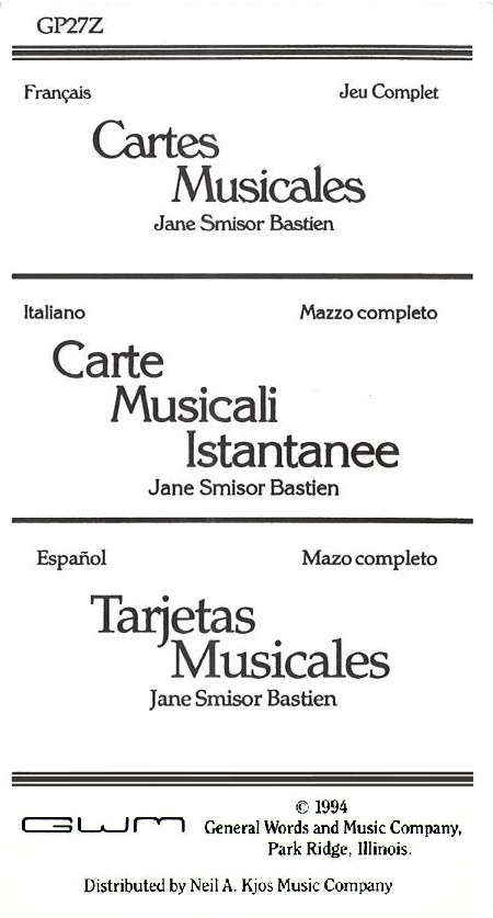 Bastien Music Flashcards - International Edition (French/Italian/Spanish)