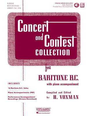 Concert and Contest Collection for Baritone B.C. - Voxman - Book/Media Online