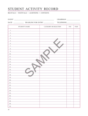Music Teachers Record Book - Bastien - Book