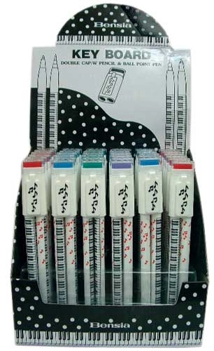 Keyboard Pen & Pencil Set with Music Notes