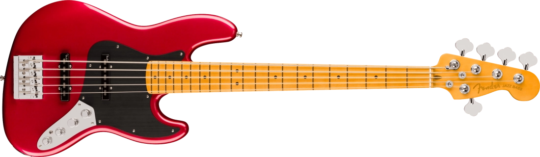 American Ultra II 5-String Jazz Bass V, Maple Fingerboard - Sinister Red