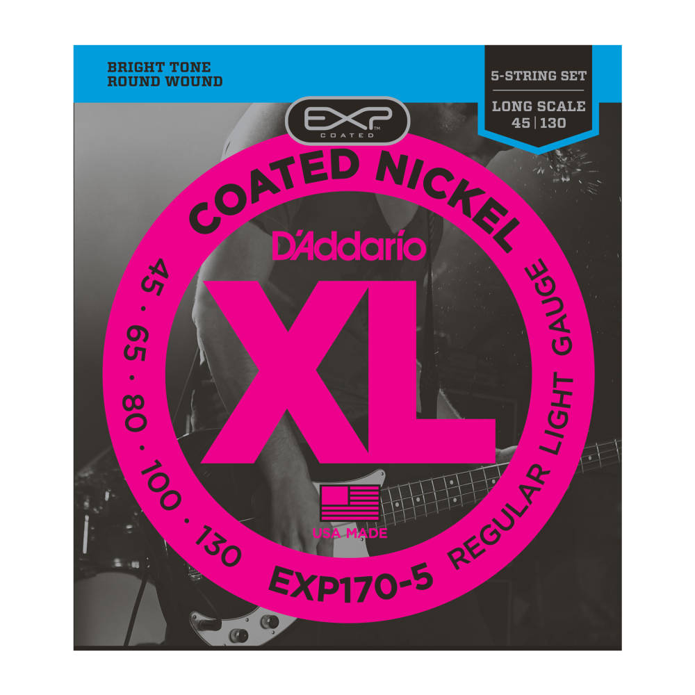 EXP170-5 - Nickel Round Wound Coated 5-String Long Scale 45-130