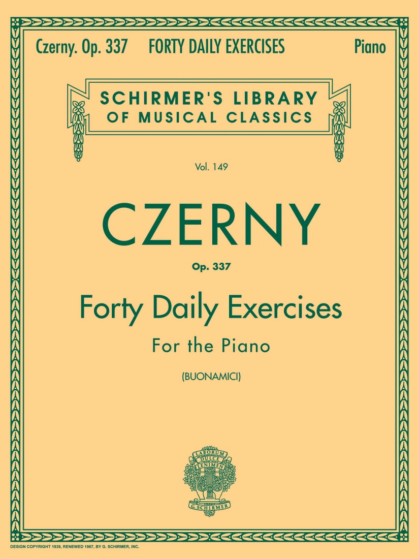 40 Daily Exercises, Op. 337 - Czerny/Buonamici - Piano - Book