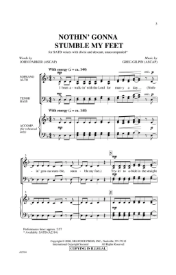 Nothin\' Gonna Stumble My Feet - Parker/Gilpin - SATB