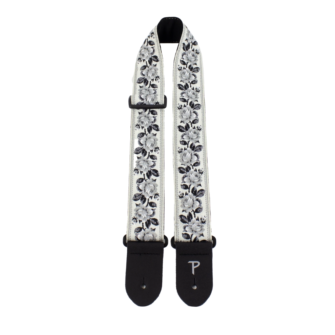 2\'\' Jacquard Guitar Strap - Black and White