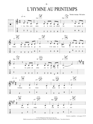 Grands Classiques de la Chanson France-Quebec: Tablature Facile Pour Guitare, Vol. 8 - Guitar TAB - Book