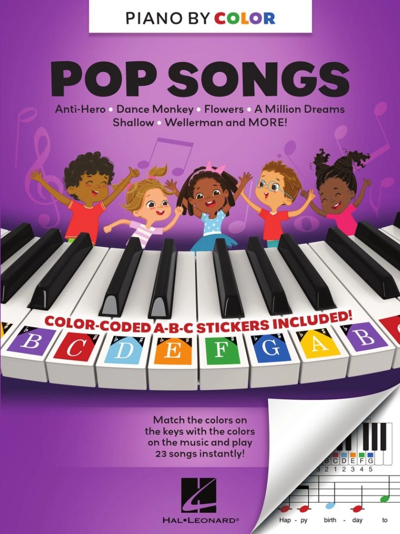 Piano-by-Color: Pop Songs - Piano - Book