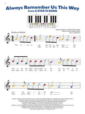 Piano-by-Color: Pop Songs - Piano - Book