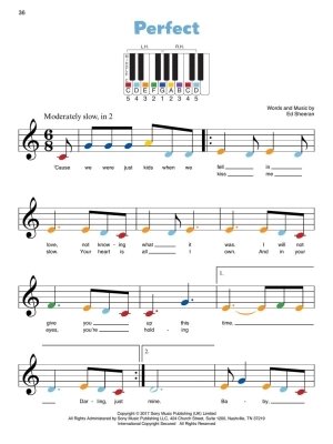 Piano-by-Color: Pop Songs - Piano - Book