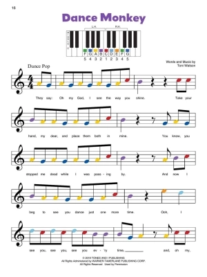 Piano-by-Color: Pop Songs - Piano - Book