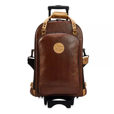 Double Trumpet Wheelie Gig Bag - Leather