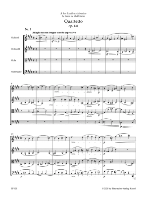 The Late String Quartets op. 127, 130-133, 135 - Beethoven/Del Mar - String Quartet - Study Score