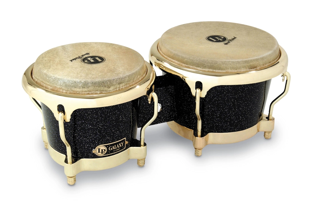 Galaxy Fiberglass Bongos - Black with Gold Tone Hardware