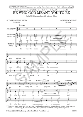 Be Who God Meant You to Be - MacMillan - SATB