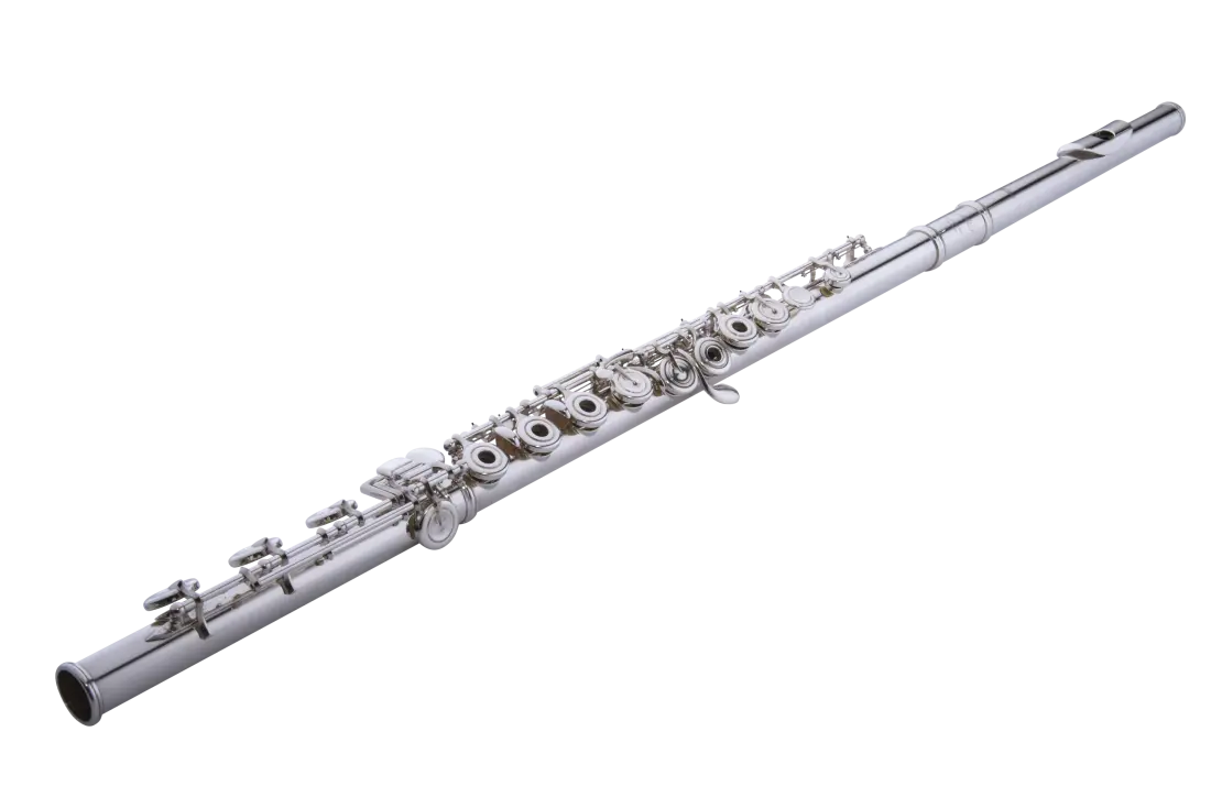 Sterling Silver Flute with Open Holes, Split E, Offset G, B Foot, C# Trill and D# Roller and Z Cut Headjoint