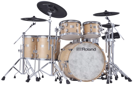 Roland - VAD716 V-Drums Acoustic Design 6-Piece Electronic Drumkit - Gloss Natural