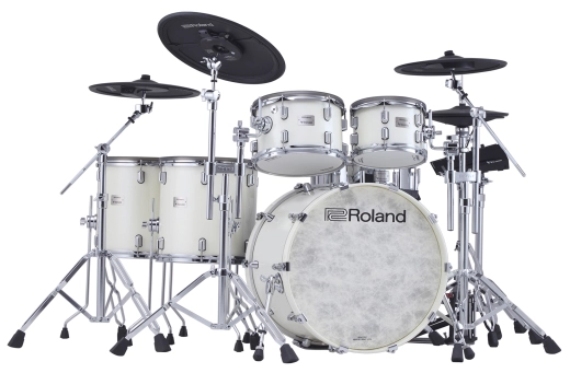 Roland - VAD716 V-Drums Acoustic Design 6-Piece Electronic Drumkit - Pearl White