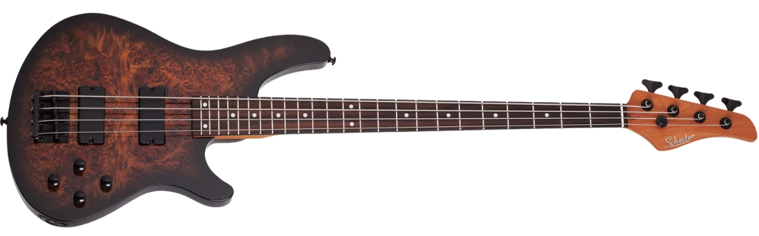 C-4 Standard Electric Bass Guitar - Tobacco Burl